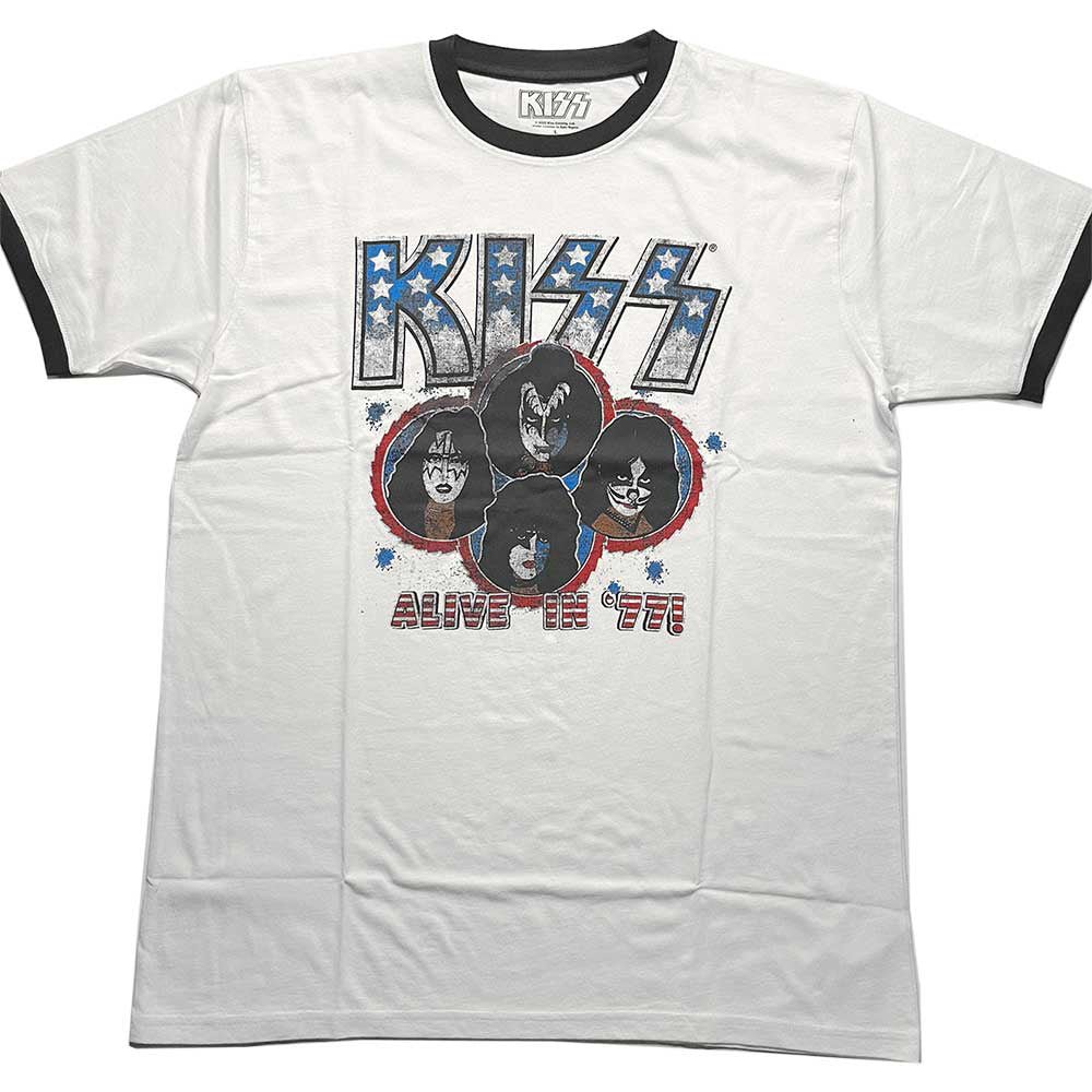KISS キッス (エース・フレーリー 追悼 ) - Alive in '77 / 半袖ラグラン / Tシャツ / メンズ - PGS